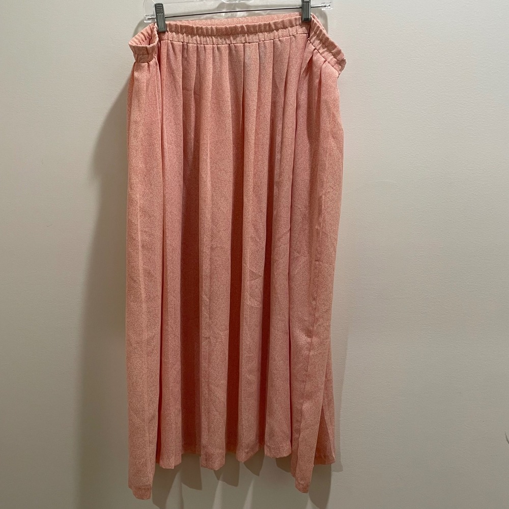 Koret Women Pink Floral Sprig Pleated Elastic Waist‎ Maxi Skirt Plus Size 20W